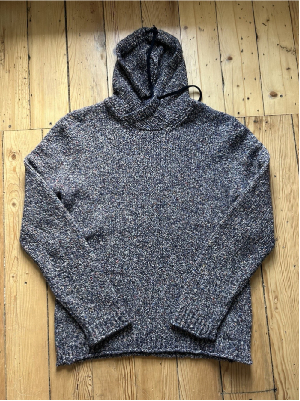 Phil Petter Mens Large multcolor speckled long sleeve sweater Wool Silk blend